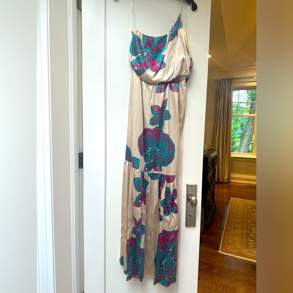 Halston Heritage silk maxi dress.